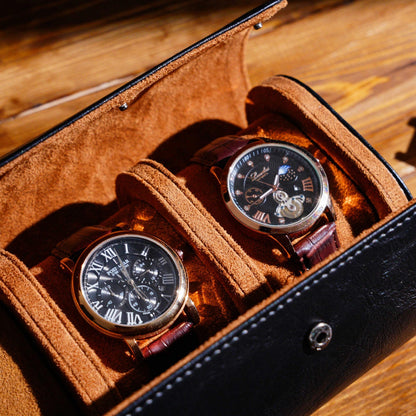 Personalized Leather Watch Roll: Travel Watch Case, Groomsmen Gift