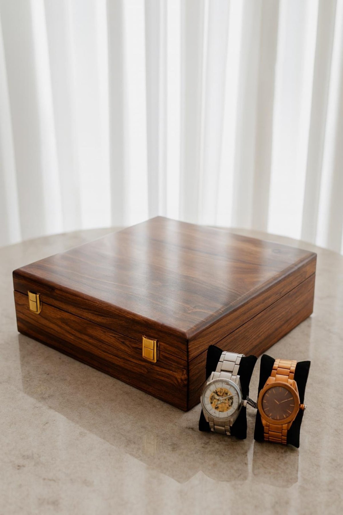 15 Slot Wooden Watch Case – Custom Engraved Jewellery Organizer Box, Gift for Husband, Father & Watch Collector