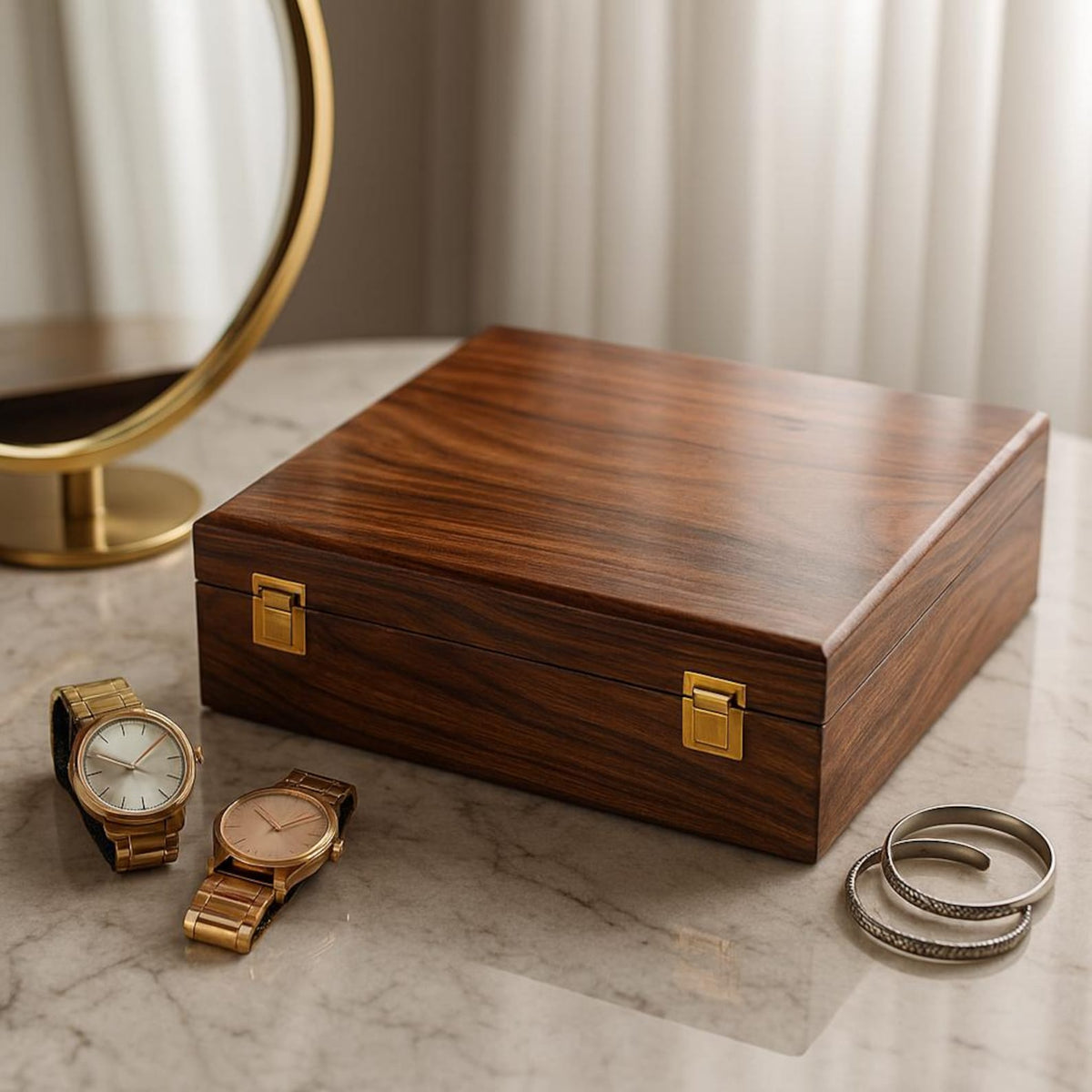 15 Slot Wooden Watch Case – Custom Engraved Jewellery Organizer Box, Gift for Husband, Father & Watch Collector