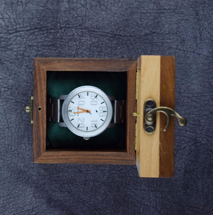 Handcrafted Wooden Watch Display Case for 4 Watches – Premium Luxury Rosewood Watch Organizer – Mens Watch Box – Perfect Birthday Gift