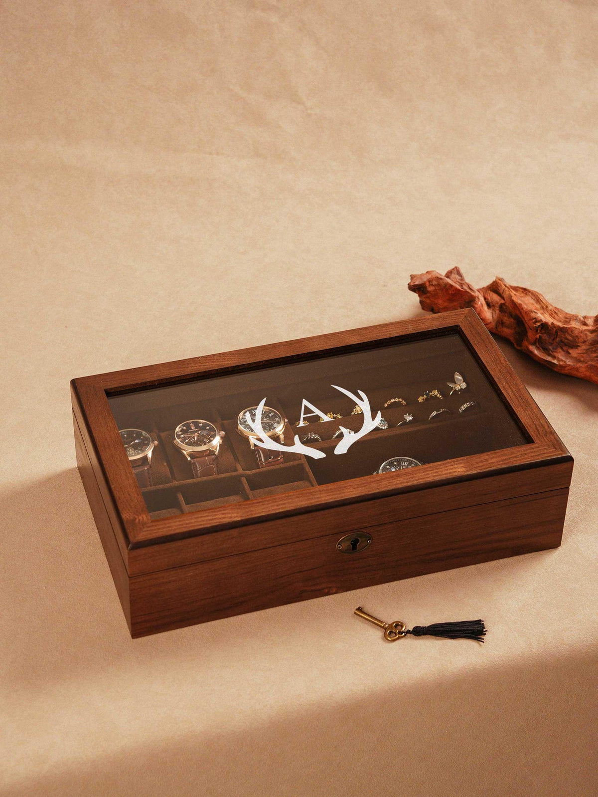 Personalized Watch Box Display, Sunglasses Storage Case, Jewelry Box, Wedding Gift For Groom, Engraved Monogram Watch Box Gift For Christmas