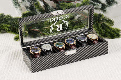 Personalized Wooden Watch Box, Gift for Men, Engraved Watch Holder, Birthday Gift for Him, Valentines Gift, Boyfriend Gift, Anniversary Gift