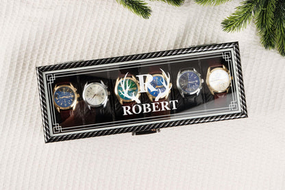 Personalized Wooden Watch Box, Gift for Men, Engraved Watch Holder, Birthday Gift for Him, Valentines Gift, Boyfriend Gift, Anniversary Gift