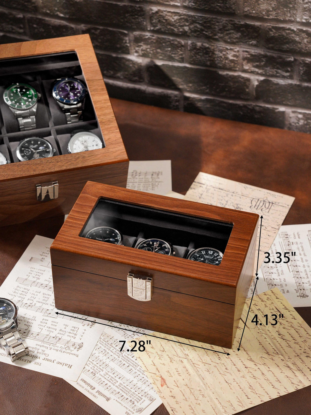Personalised Watch Box for 3 4 6 8 slot Watches Storage, Birthday Gift for Men, Custom Wooden Watch Storage Case, Gift for Him