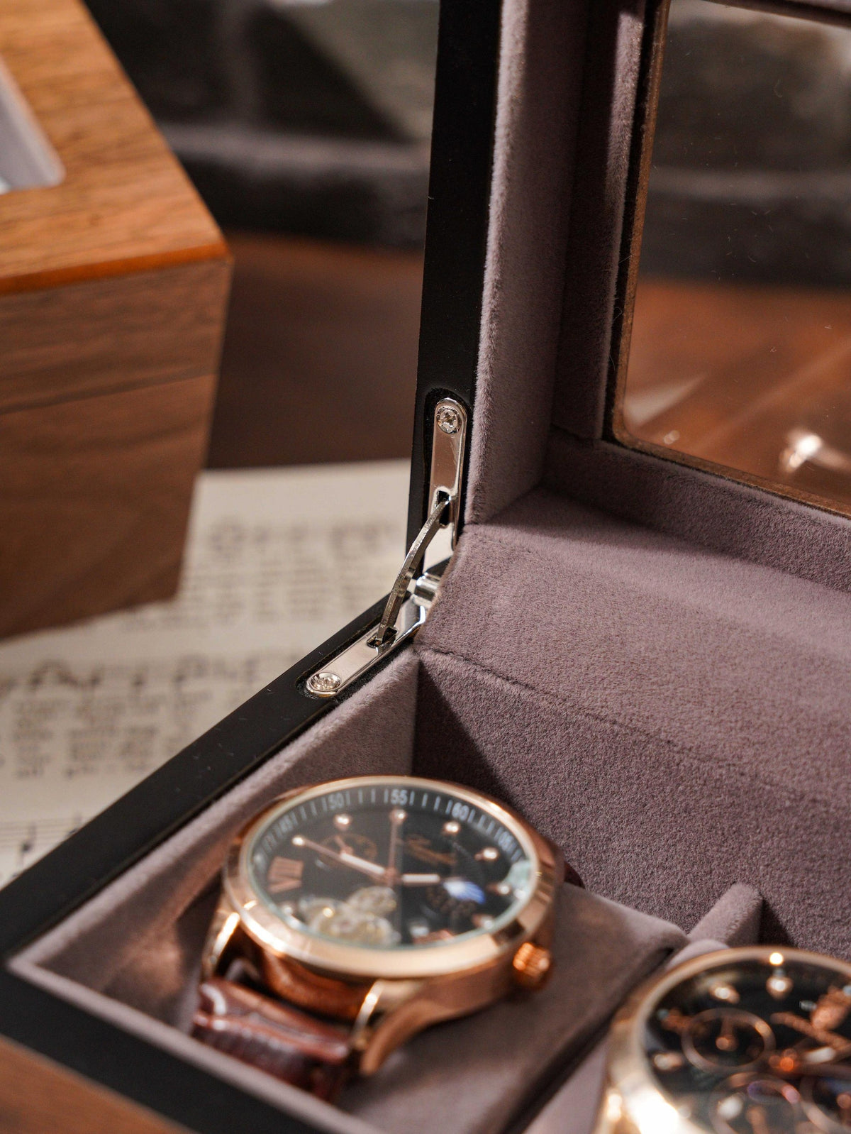 Personalized Engraved Watch Box, Customized Watch Storage Case, Birthday Gift for Men, Walnut Watch Box for 6 slot Watches, Anniversary Gift