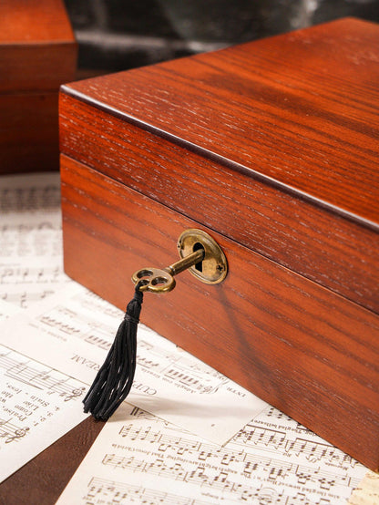 Engraved Wooden Wood Men's Watch Box with Lock & Key: Christmas Gift for him