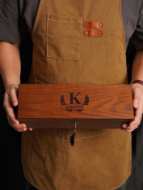 Personalized 6 Slot Wooden Watch Box, Box with Lock & Key, Engraved Gift for Watch Collector Men’s Organizer, Father's Day Gift