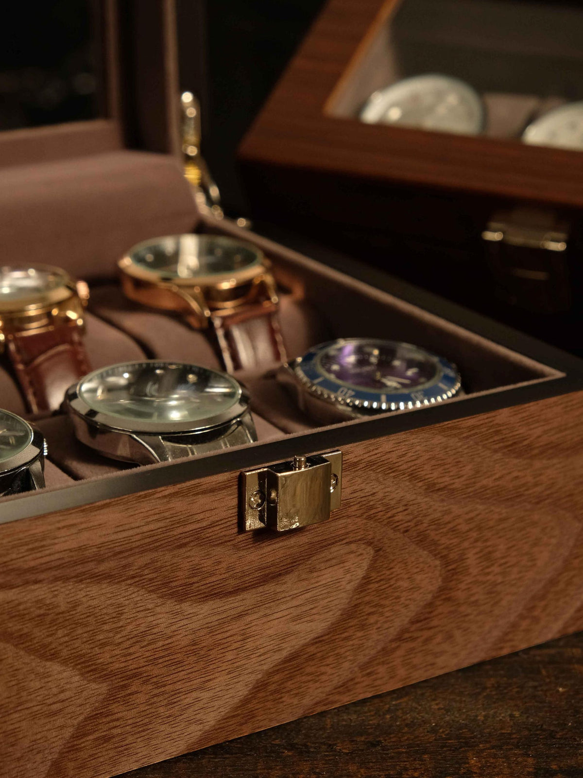 Personalized Walnut Wood Watch Box Engraved Glass Watch Case Graduation Gift for Him Gift for Boyfriend Husband Son or Graduate