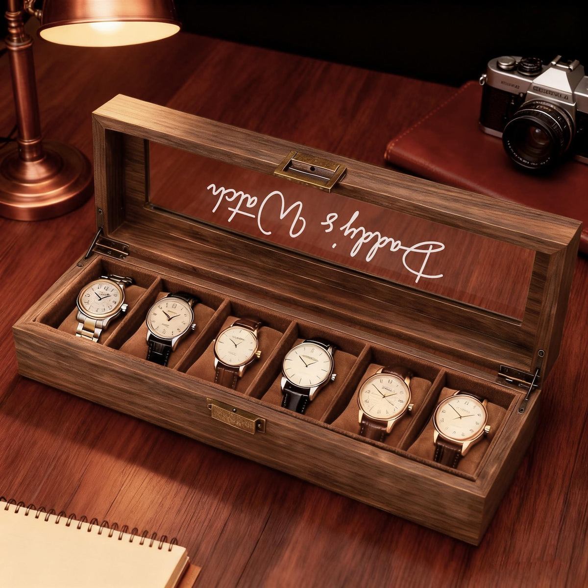 Personalized leather Watch Box, Customized Watch Storage Jewelry Box, Unique gift for men, anniversary gift for him, Birthday gift for Dad