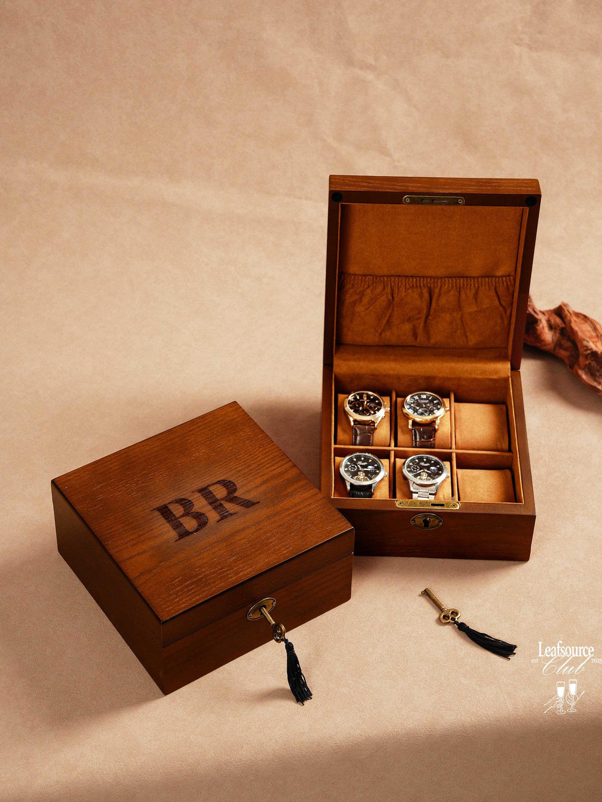 Personalized Wood Watch Box, 6 Slots Watch Box Display For Men, Custom Watch Storage Case, Boyfriend Birthday Gifts, Christmas Gift For Him