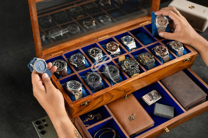 Free Personalized Rosewood Watch Case for Men, Handmade Vintage Men's Wooden Watch Box with Drawer – Custom Watch Holder & Gift for Him