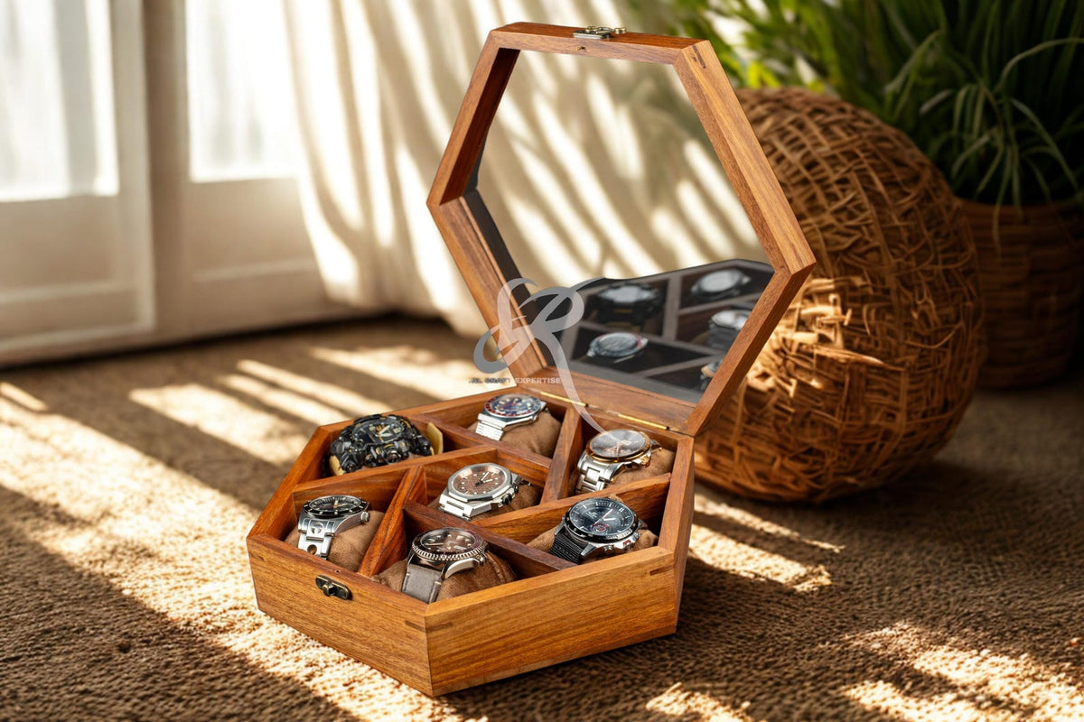 Free Personalized Luxury Watch Box for Men, Best Gift for Dad, Mens Watch Display Case 5th Year Anniversary Birthday Gift, Jewelry Organizer