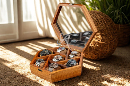 Free Personalized Luxury Watch Box for Men, Best Gift for Dad, Mens Watch Display Case 5th Year Anniversary Birthday Gift, Jewelry Organizer