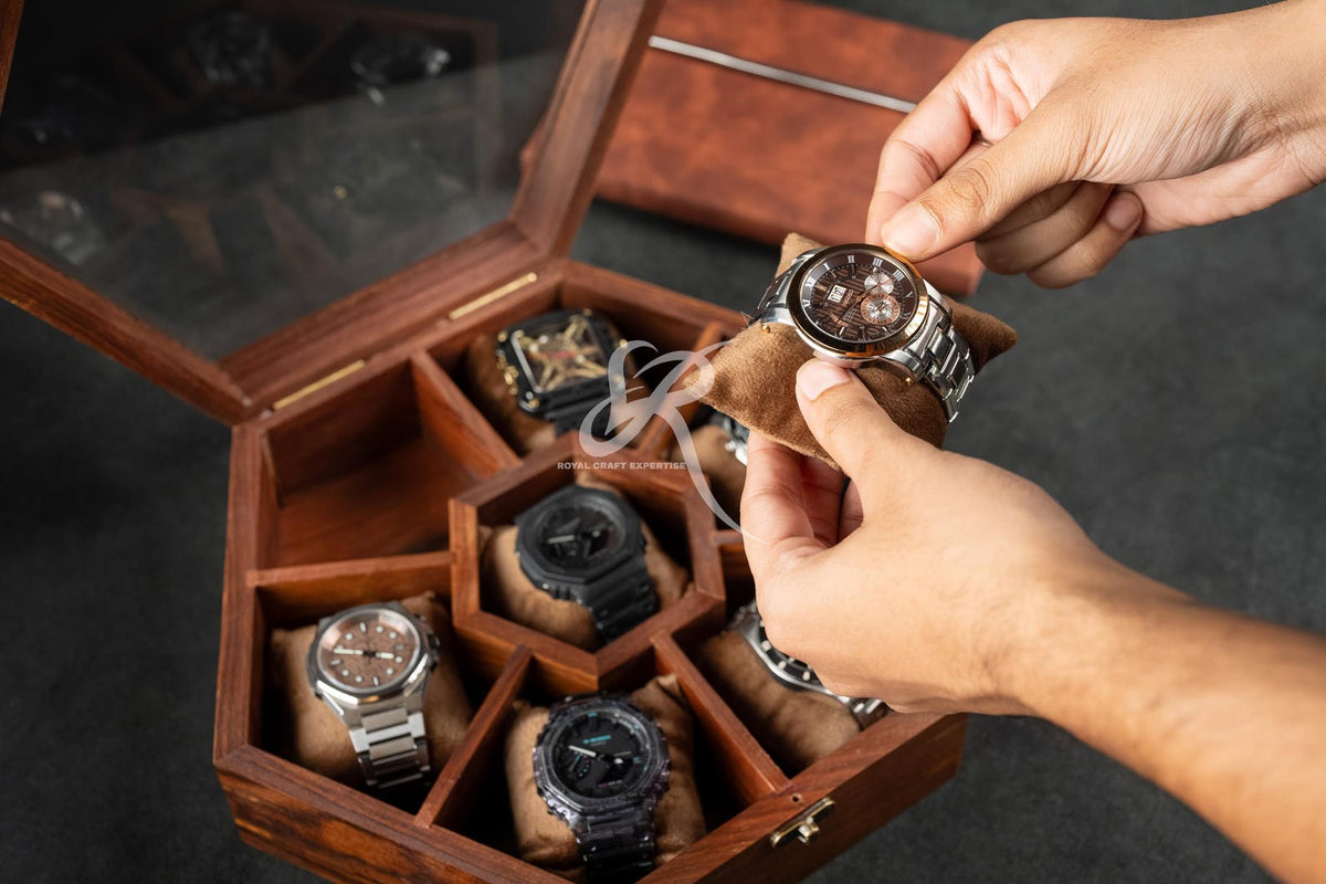Free Personalized Luxury Watch Box for Men, Best Gift for Dad, Mens Watch Display Case 5th Year Anniversary Birthday Gift, Jewelry Organizer