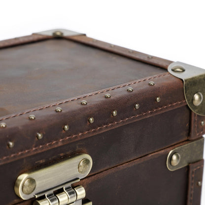 Handmade Crazy Horse Leather Watch Box – 8 Slot, Travel Storage Case