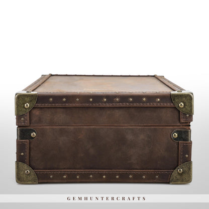 Handmade Leather 10-Slot Watch Box – Full Grain Travel Organizer