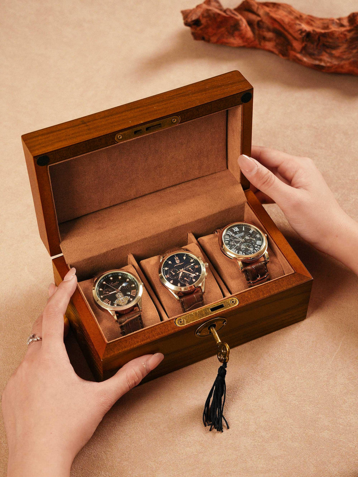 Personalized Wood Watch Box, 6 Slots Watch Box Display For Men, Custom Watch Storage Case, Boyfriend Birthday Gifts, Christmas Gift For Him
