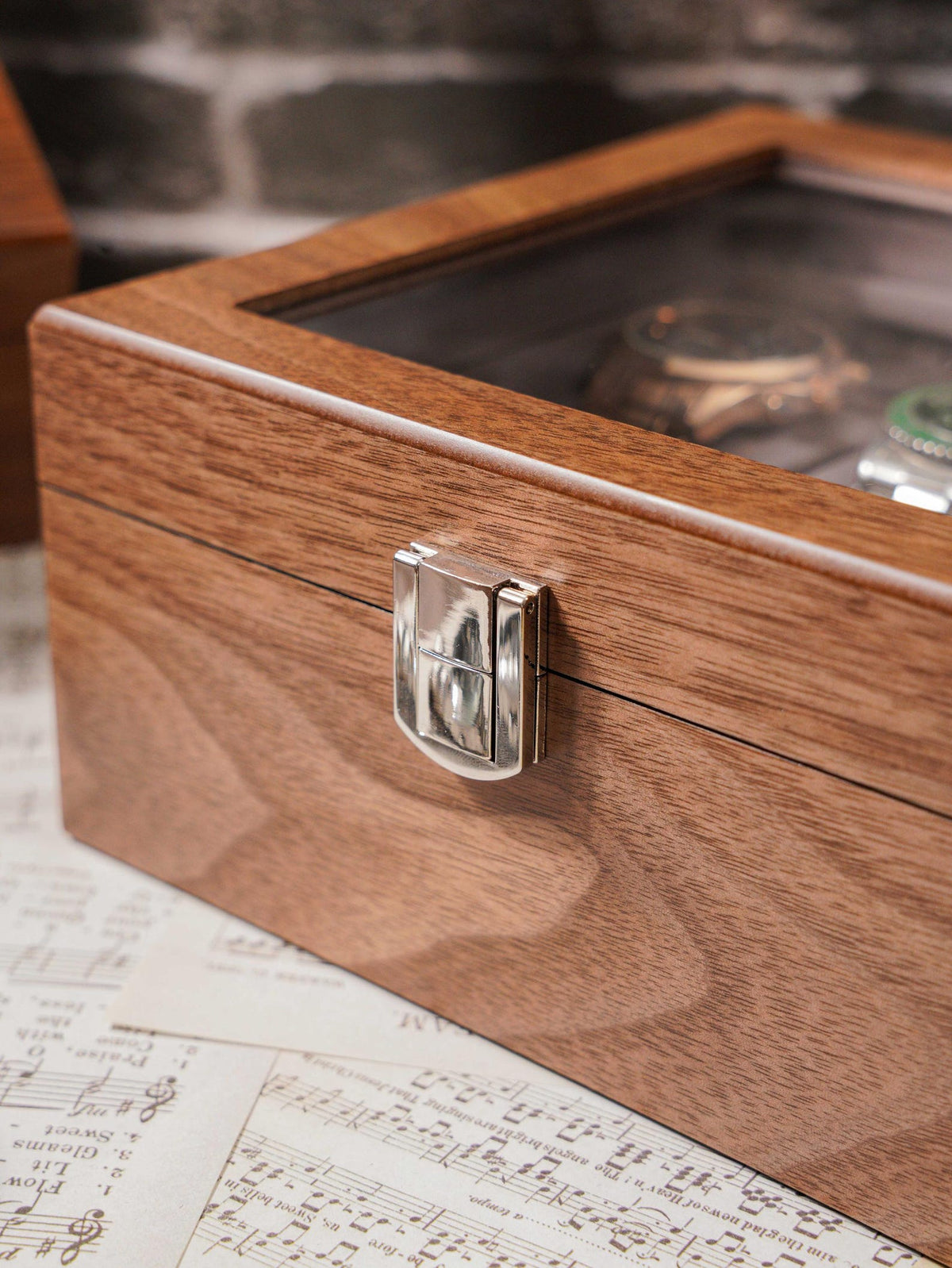 Personalized Engraved Watch Box, Customized Watch Storage Case, Birthday Gift for Men, Walnut Watch Box for 6 slot Watches, Anniversary Gift