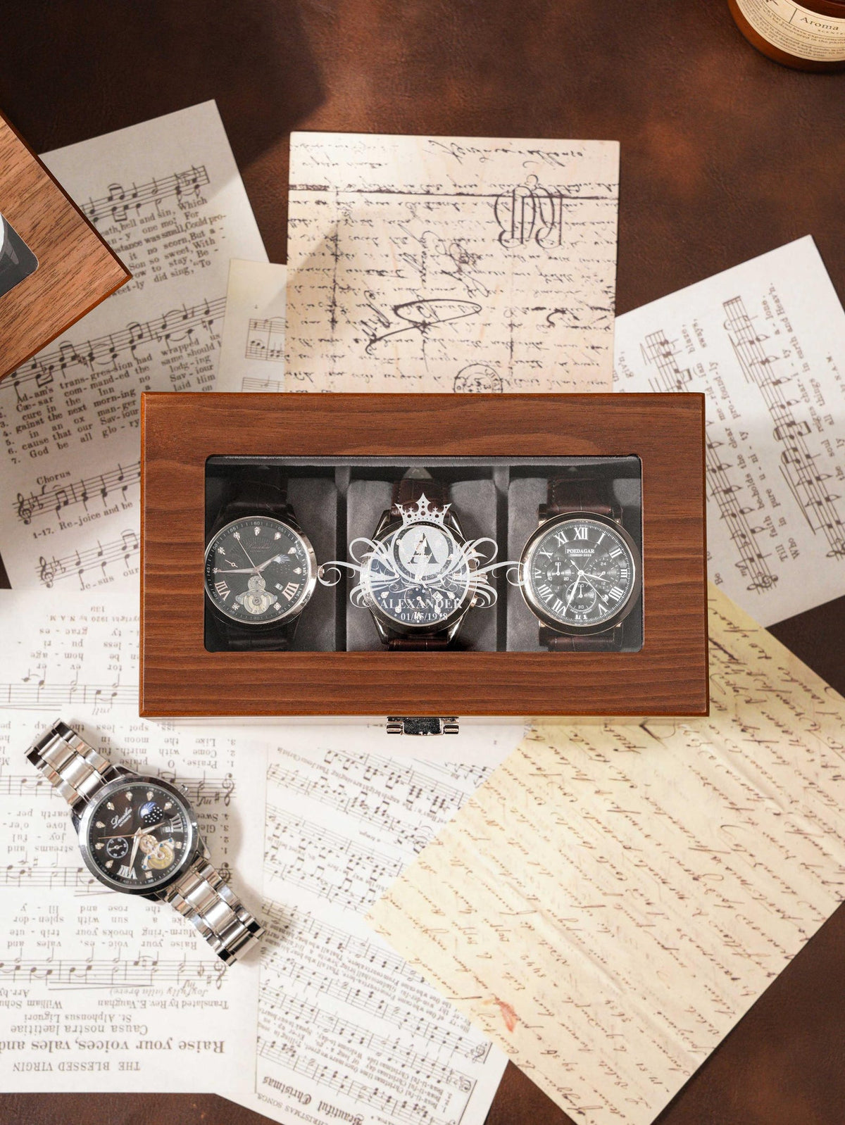 Customized Engraved Watch Box, Personalized Watch Holder, Birthday Gift for him, Watch Case, Boyfriend Gift, Husband's Gift