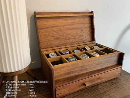 x10 watch box with drawer wood MCM watch box rolex watch box wood wooden watch box watch storage box watch box case personalized watch box