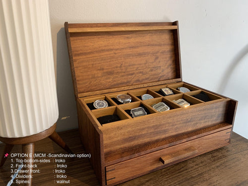 x10 watch box with drawer wood MCM watch box rolex watch box wood wooden watch box watch storage box watch box case personalized watch box