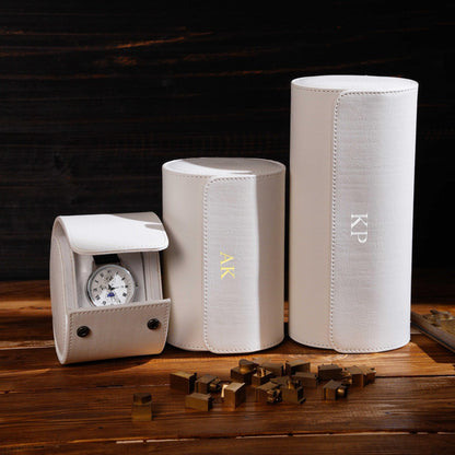 Personalized Leather Watch Roll: Travel Watch Case, Groomsmen Gift