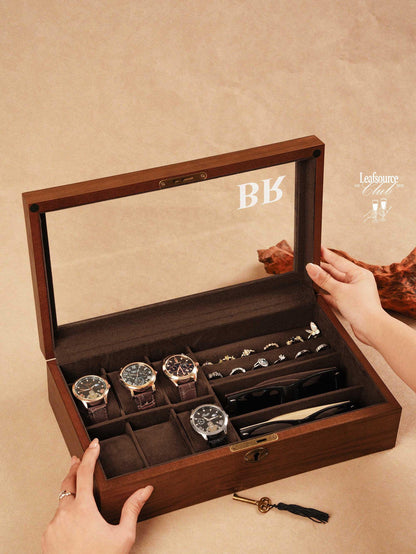 Personalized Watch Box Display, Sunglasses Storage Case, Jewelry Box, Wedding Gift For Groom, Engraved Monogram Watch Box Gift For Christmas
