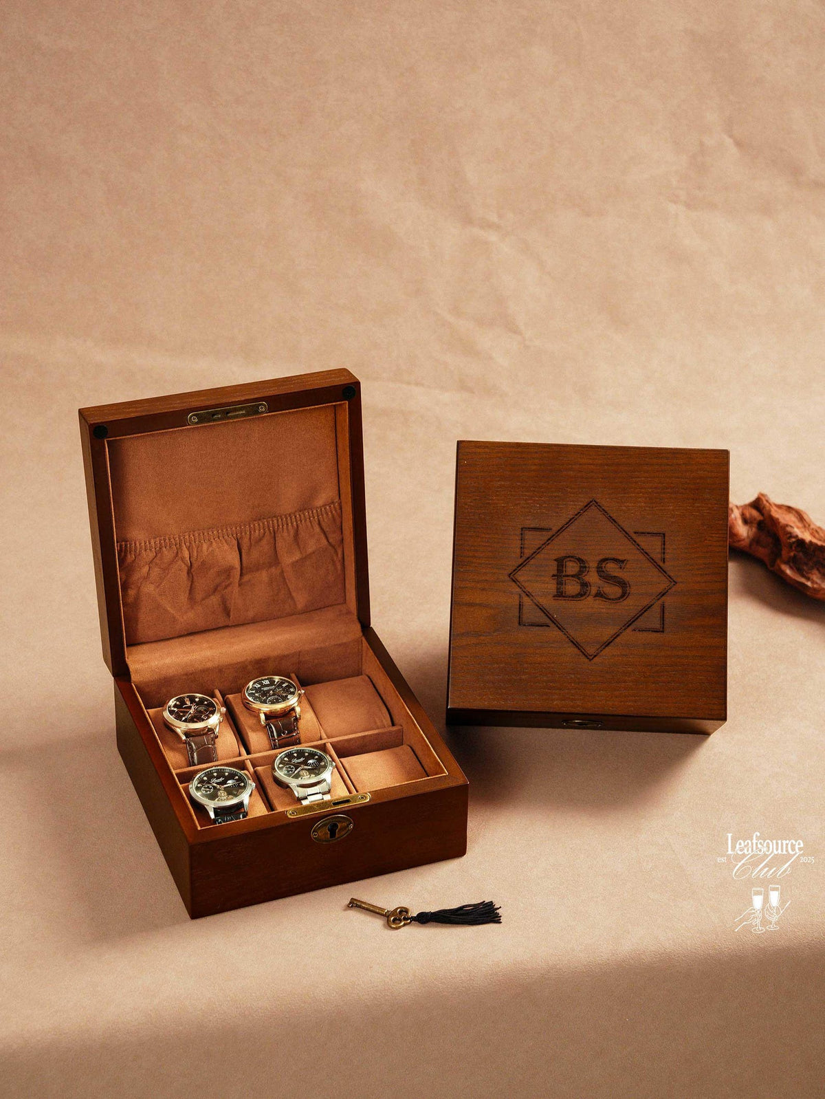 Personalized Wood Watch Box, 6 Slots Watch Box Display For Men, Custom Watch Storage Case, Boyfriend Birthday Gifts, Christmas Gift For Him