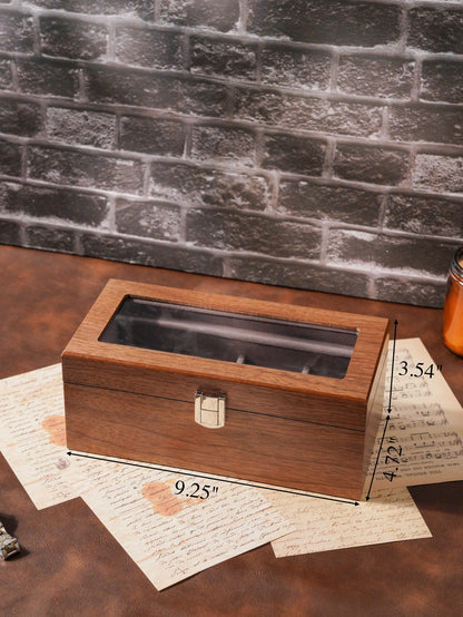 Personalized Engraved Watch Box, Customized Watch Storage Case, Birthday Gift for Men, Walnut Watch Box for 6 slot Watches, Anniversary Gift