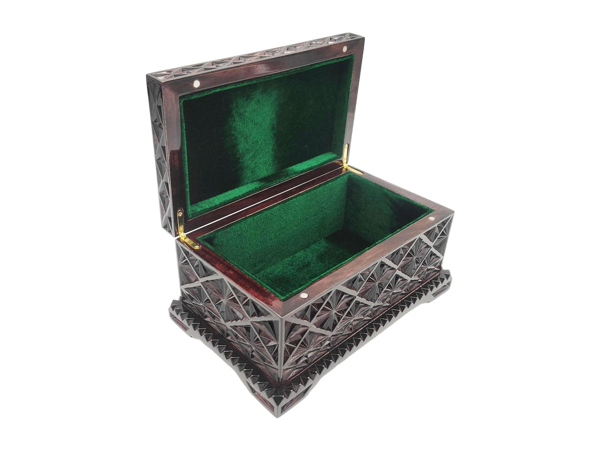 Walnut Valet Box - Geometric Watch Organizer Gift