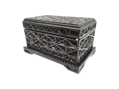 Walnut Valet Box - Geometric Watch Organizer Gift