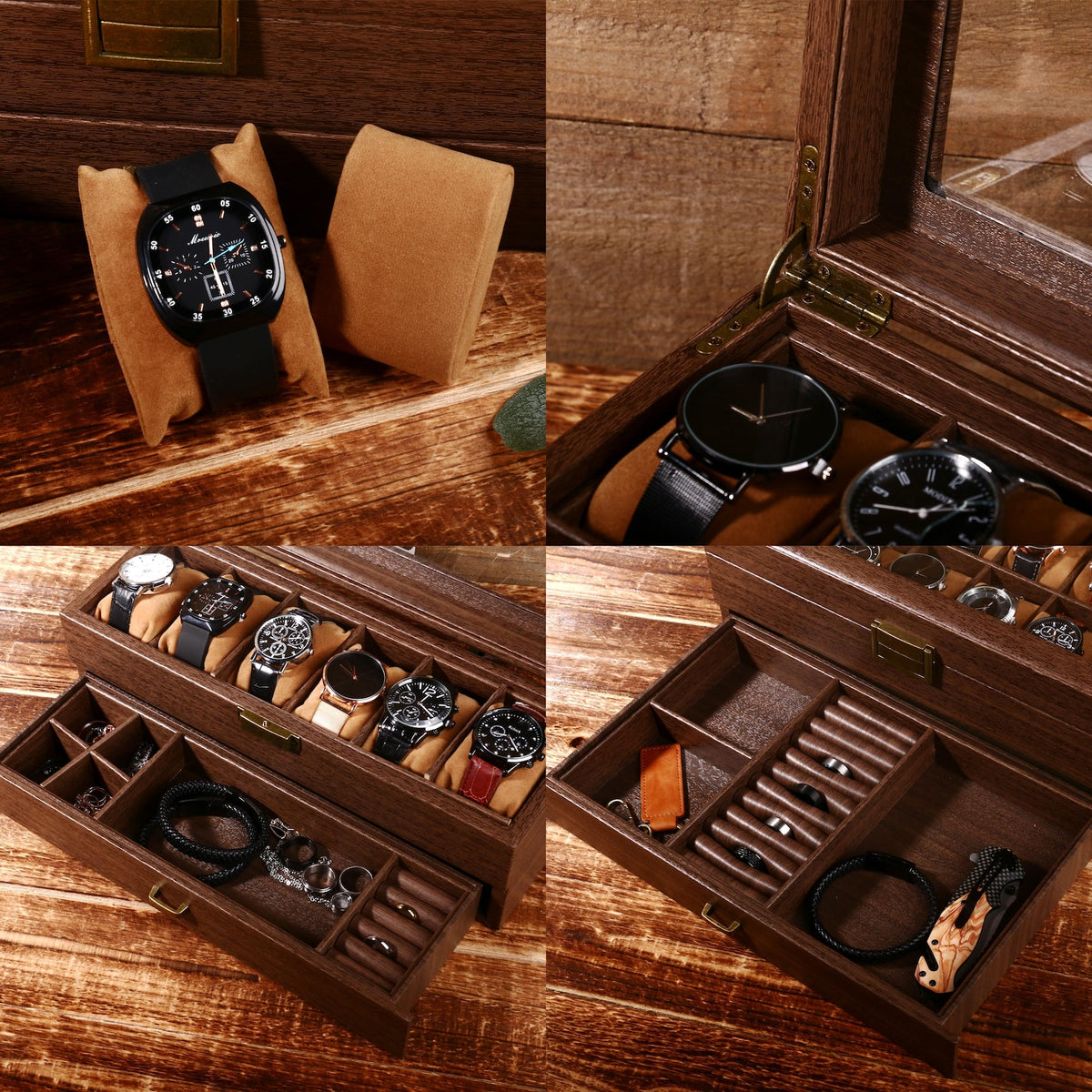 Custom Engraved Watch Box,Personalized Watch Case, Men watch Jewelry box, Gift for husband,Birthday Gift for Friend,Anniversary Gift for Men