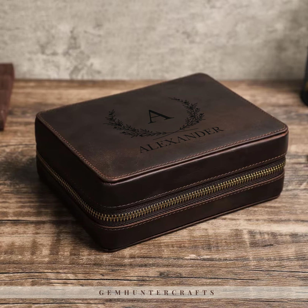 Leather Watch Travel Case – Handmade Jewelry Organizer, Sunglasses Storage
