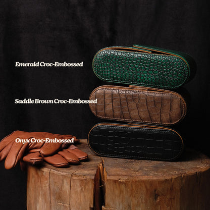 Handmade 4 Slot Travel Case for Men, Perfect Christmas & Thanksgiving Gift, Personalized Croc Pattern Vegan Leather Watch Roll, Watch Box