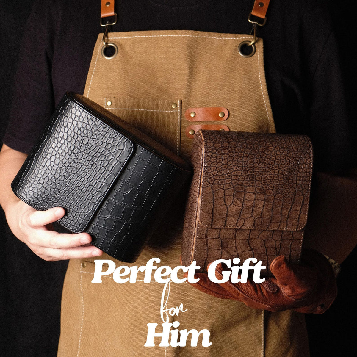 Personalized Leather Travel Watch Case for Four – Custom Groomsmen, Wedding & Father’s Day Gift,ersonalized Watch Box