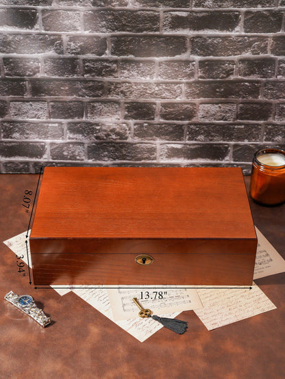 Personalized Wooden Watch Organizer with Lock, Customized Watch Display Case for 6 Watches, Engraved Wooden Watch Case, Watch Box for Men