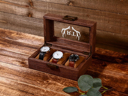 Custom Engraved Watch Box,Personalized Watch Case, Men watch Jewelry box, Gift for husband,Birthday Gift for Friend,Anniversary Gift for Men