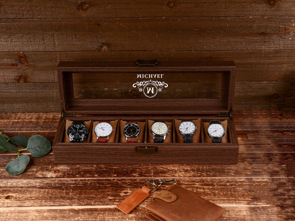 Custom Engraved Watch Box,Personalized Watch Case, Men watch Jewelry box, Gift for husband,Birthday Gift for Friend,Anniversary Gift for Men