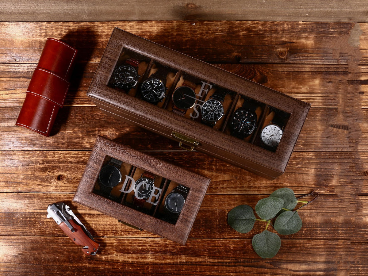 Custom Engraved Watch Box,Personalized Watch Case, Men watch Jewelry box, Gift for husband,Birthday Gift for Friend,Anniversary Gift for Men