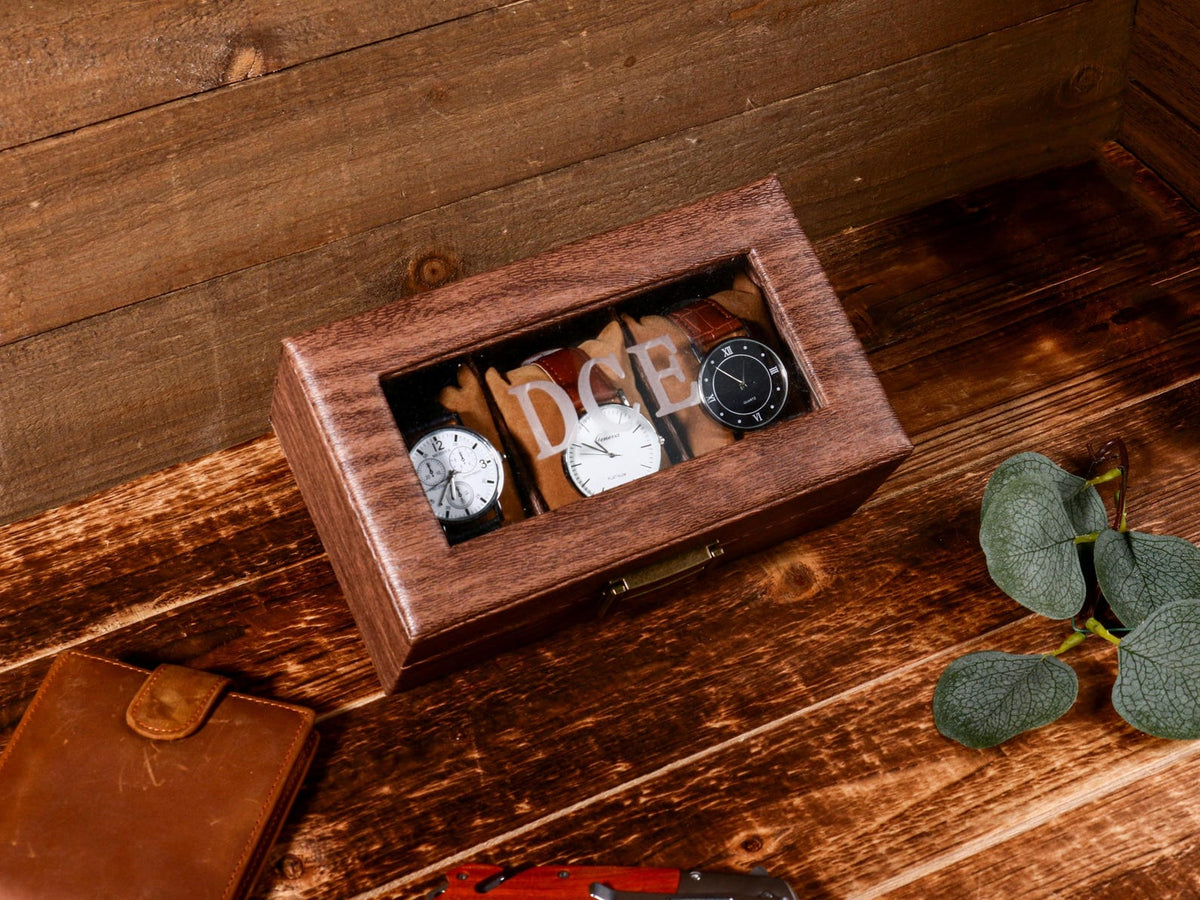Custom Engraved Watch Box,Personalized Watch Case, Men watch Jewelry box, Gift for husband,Birthday Gift for Friend,Anniversary Gift for Men