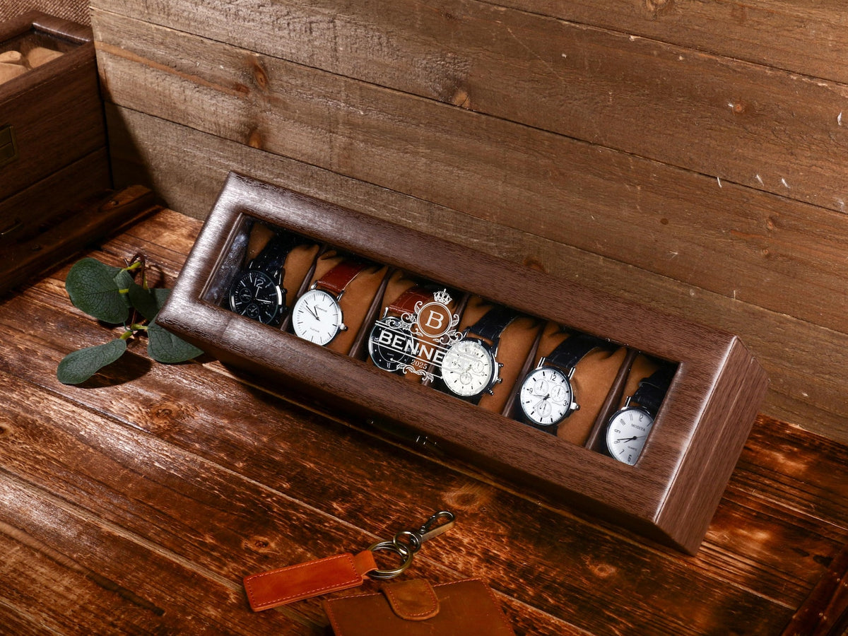 Custom Engraved Watch Box,Personalized Watch Case, Men watch Jewelry box, Gift for husband,Birthday Gift for Friend,Anniversary Gift for Men