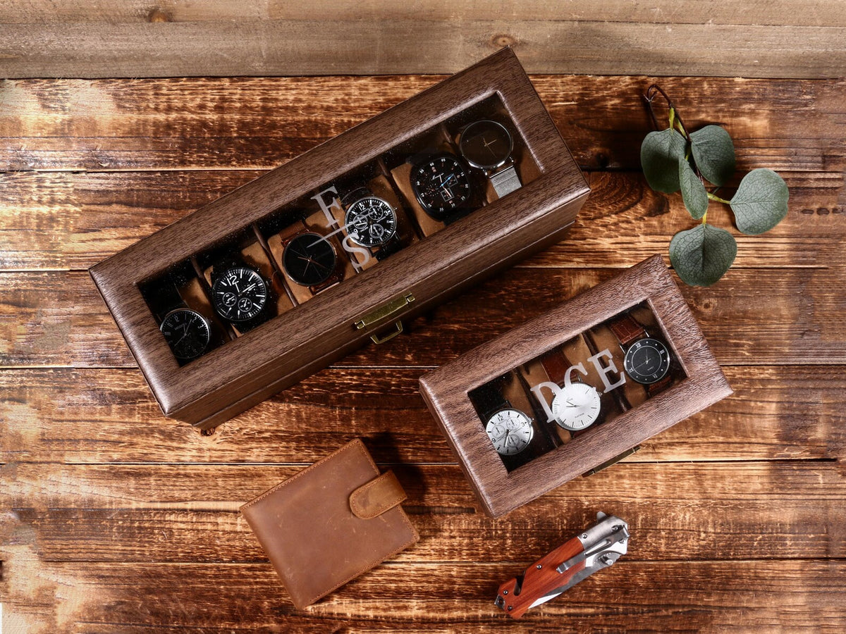 Custom Engraved Watch Box,Personalized Watch Case, Men watch Jewelry box, Gift for husband,Birthday Gift for Friend,Anniversary Gift for Men