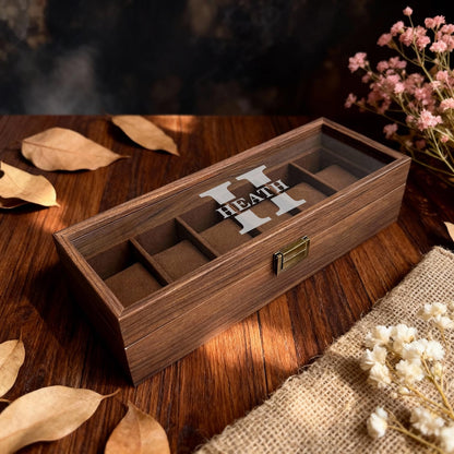 Pensonalized Watch Box, Wood Grain Watch Organizer, Groomsmen Gifts