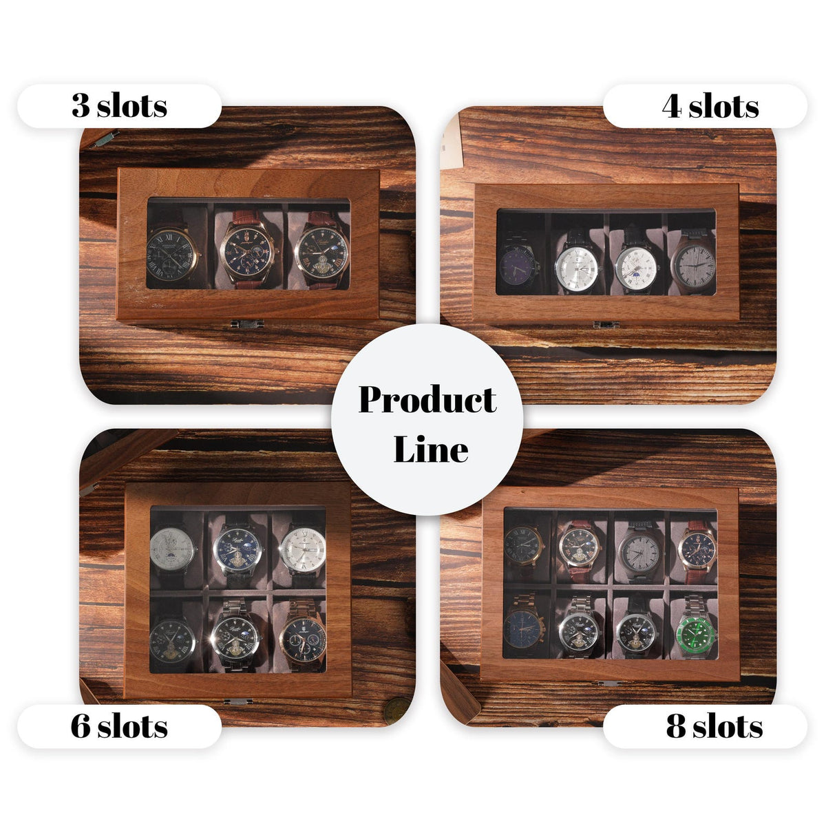 Personalized Walnut Wood Watch Box, Engraved Glass Lid Watch Storage, Custom Initial Gift for Him, Husband, Boyfriend