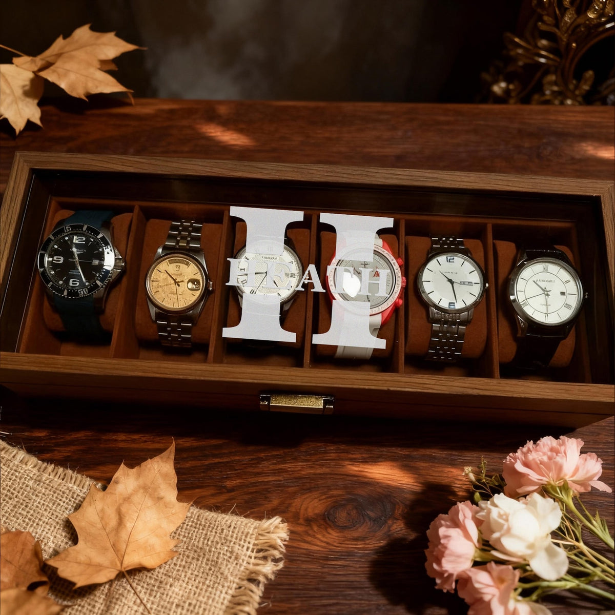 Pensonalized Watch Box, Wood Grain Watch Organizer, Groomsmen Gifts