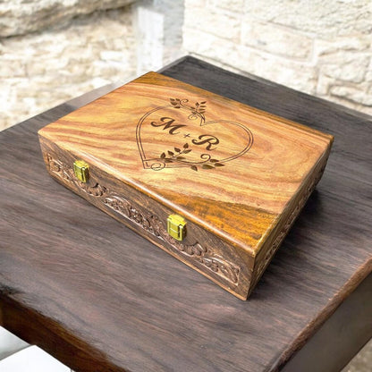 Custom Engraved Wooden Watch Box | Velvet Lined Storage Watch Organizer