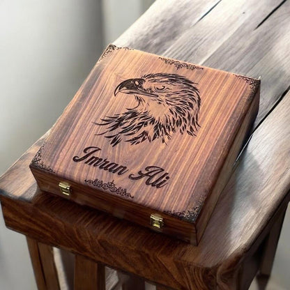 Custom Engraved Wooden Watch Box | Velvet Lined Storage Watch Organizer
