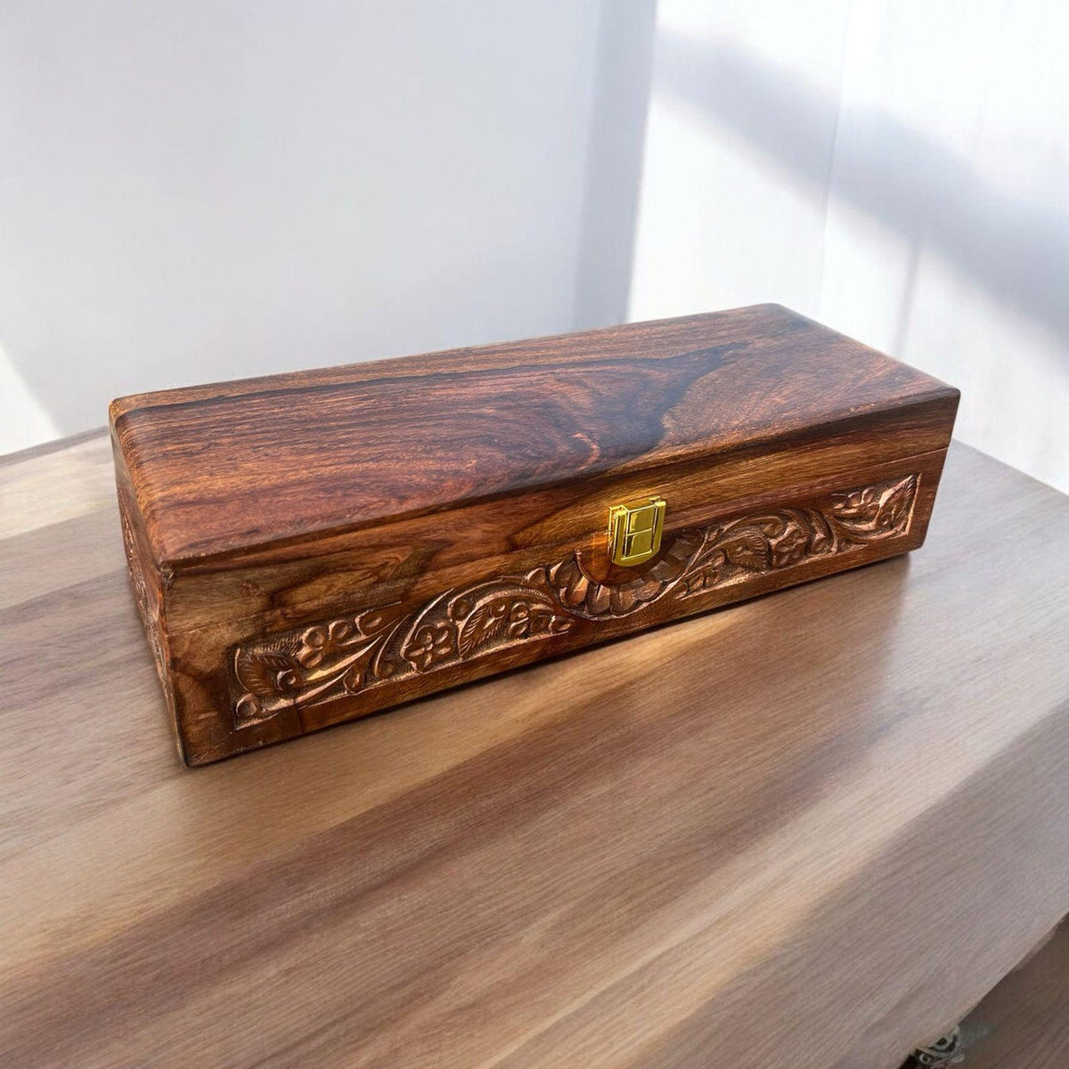 Custom Engraved Wooden Watch Box | Velvet Lined Storage Watch Organizer