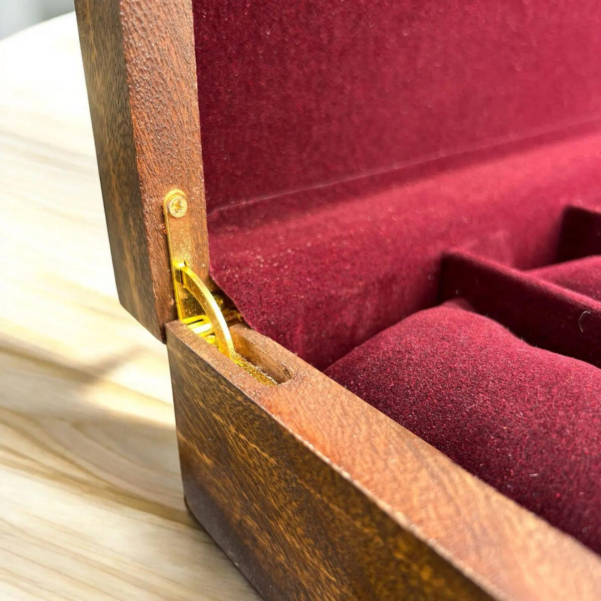 Custom Engraved Wooden Watch Box | Velvet Lined Storage Watch Organizer