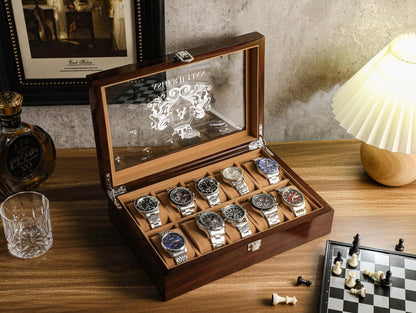 Personalized Watch Box, Custom Watch Storage, Watch Box for Men, Valentines Day Gift, Anniversary Gift, Gift For Husband, Gift For Men
